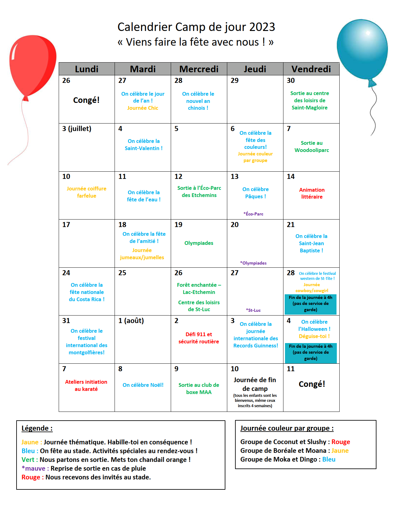 CalendrierCampdejour2023_1 Municipalité de SainteJustine